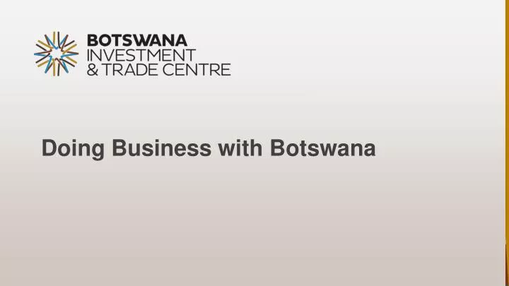 doing business with botswana