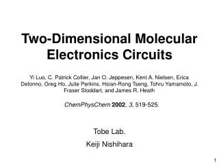 Two-Dimensional Molecular Electronics Circuits
