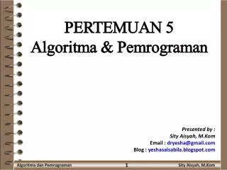 pertemuan 5 algoritma pemrograman