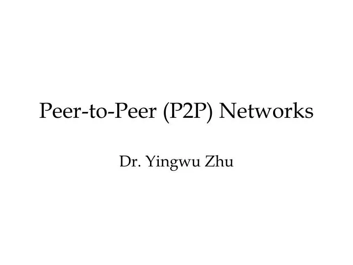 peer to peer p2p networks