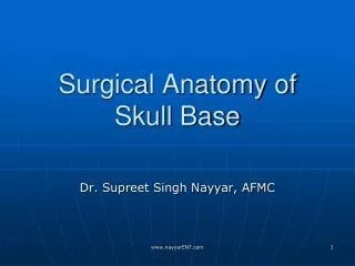 Surgical Anatomy of Skull Base