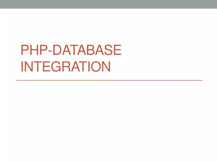 php database integration