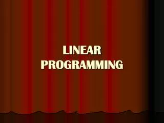 linear programming