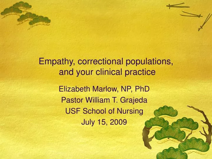 empathy correctional populations and your clinical practice
