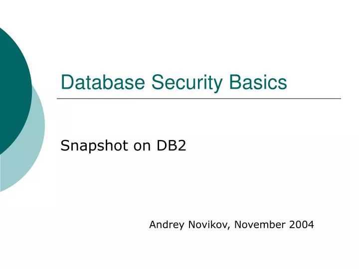 database security basics