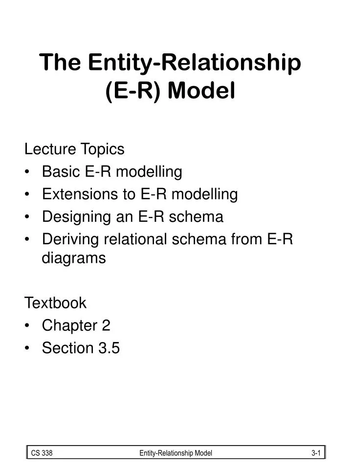 the entity relationship e r model