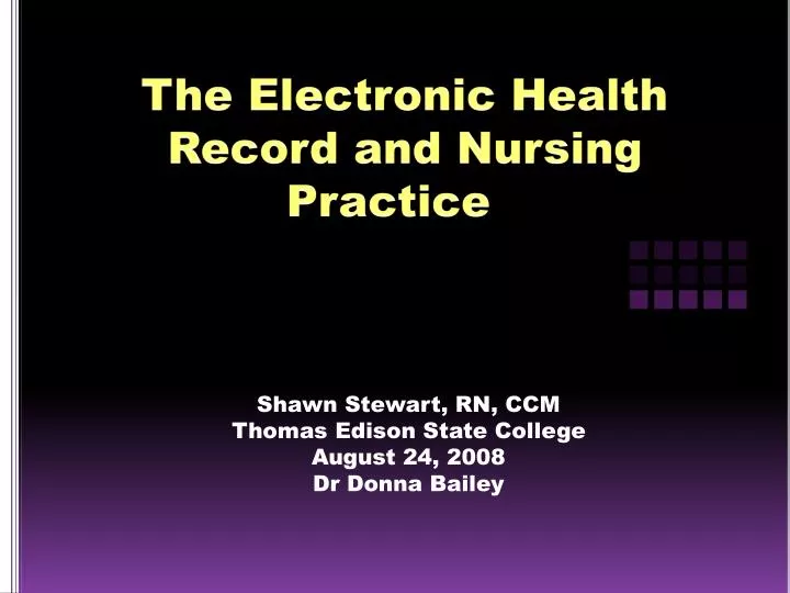 the electronic health record and nursing practice