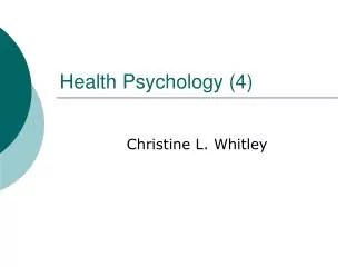 Health Psychology (4)