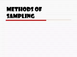 methods of sampling