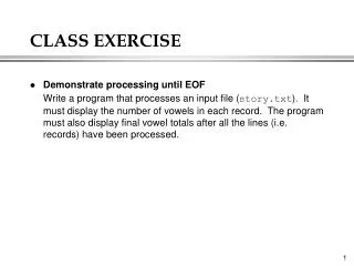 CLASS EXERCISE