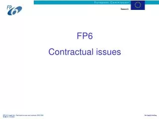 FP6 Contractual issues