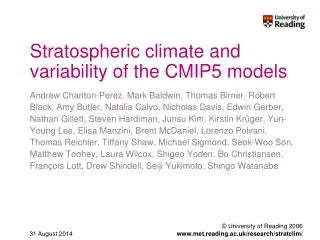 Stratospheric climate and variability of the CMIP5 models