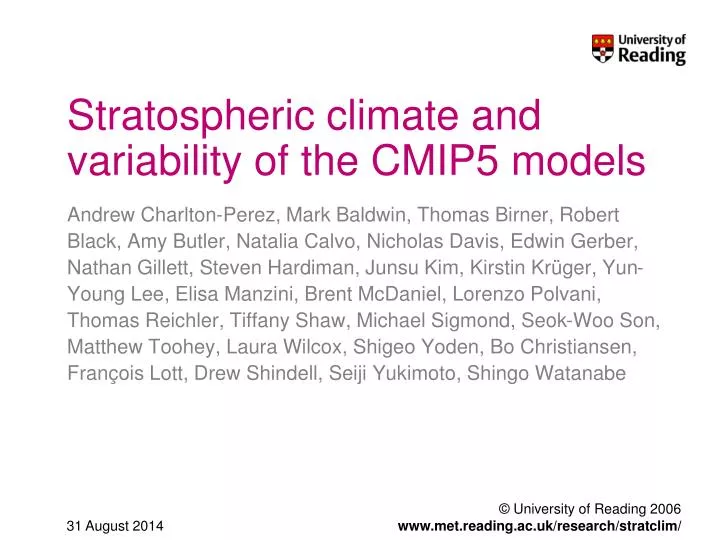 stratospheric climate and variability of the cmip5 models