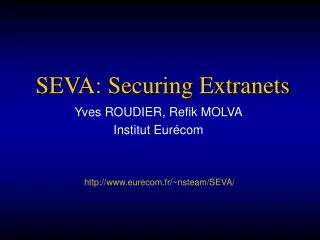 SEVA: Securing Extranets