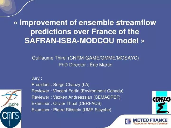 improvement of ensemble streamflow predictions over france of the safran isba modcou model