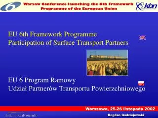 eu 6th framework programme participation of surface transport partners