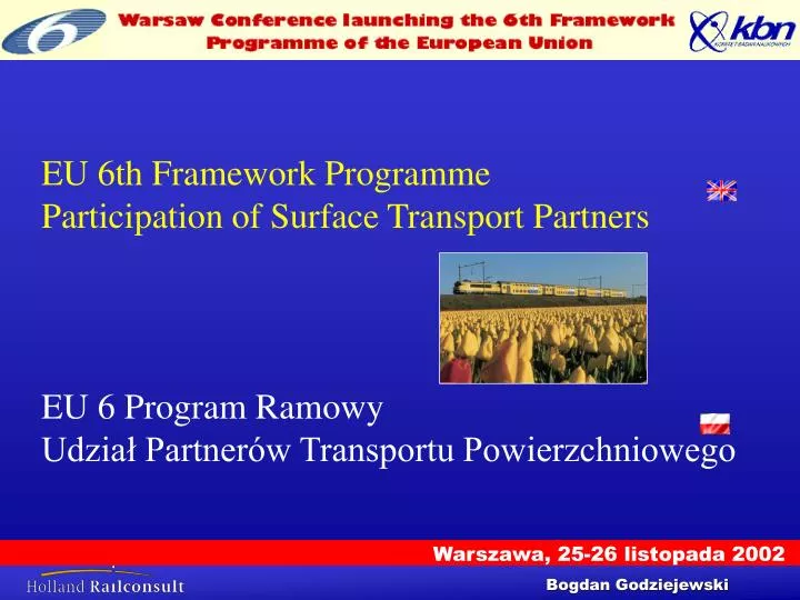 eu 6th framework programme participation of surface transport partners