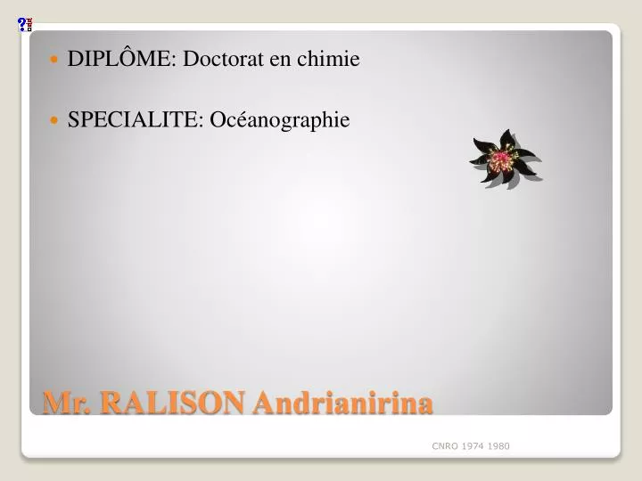 mr ralison andrianirina