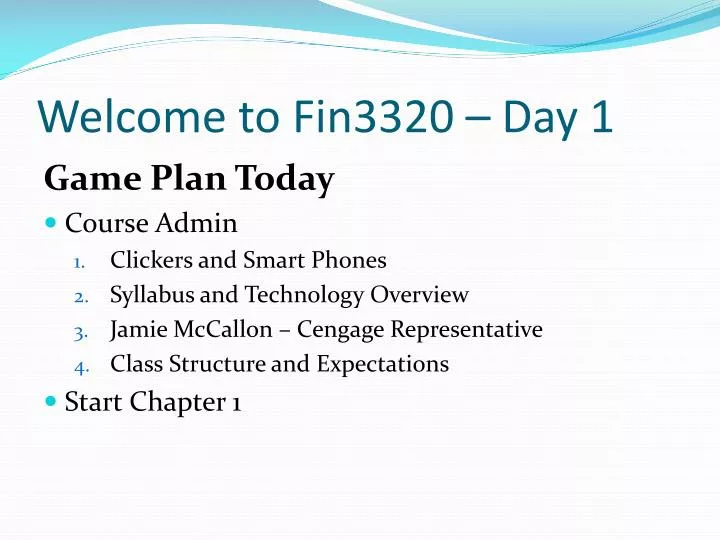 welcome to fin3320 day 1