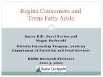 Regina Consumers and Trans Fatty Acids