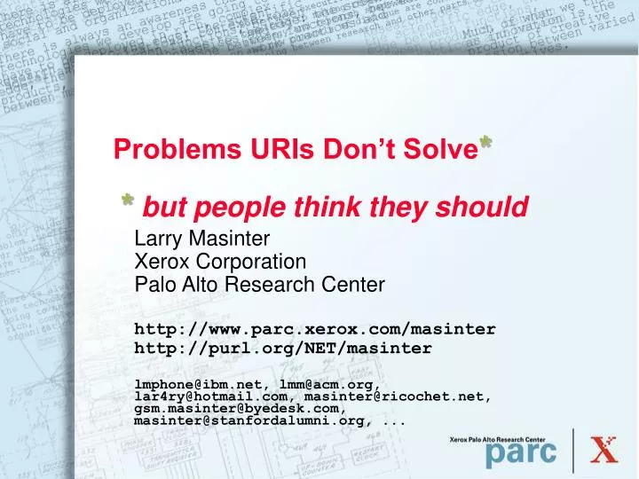 problems uris don t solve but people think they should