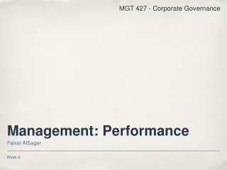 Management: Performance