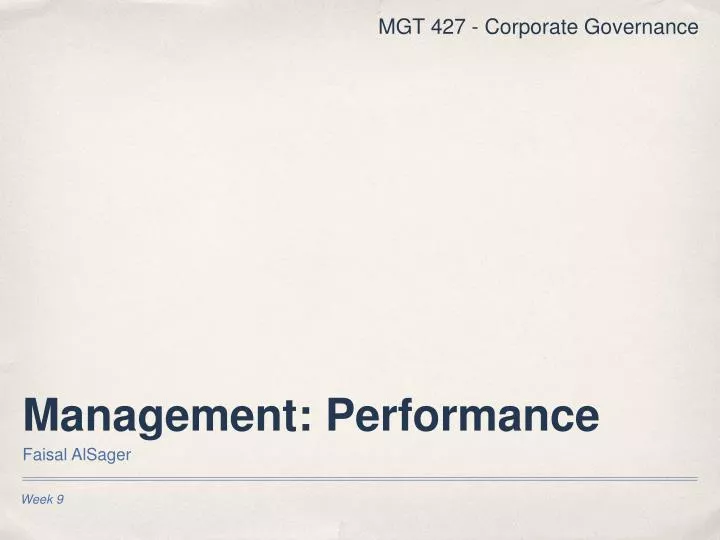 management performance