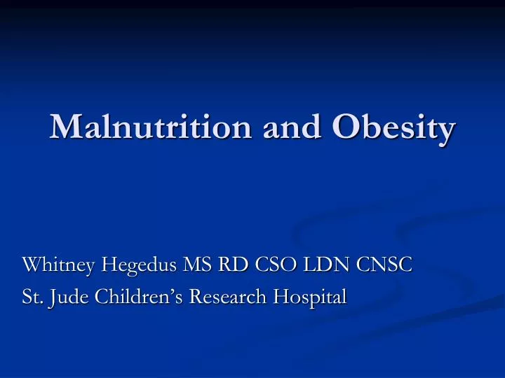 malnutrition and obesity