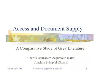 Access and Document Supply