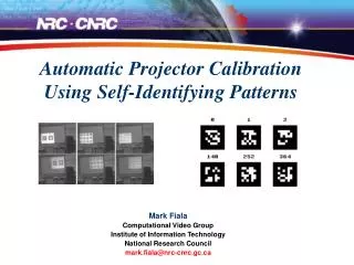 Automatic Projector Calibration Using Self-Identifying Patterns