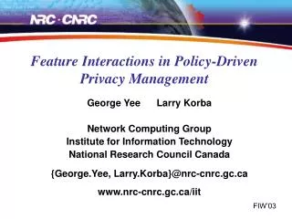 Feature Interactions in Policy-Driven Privacy Management