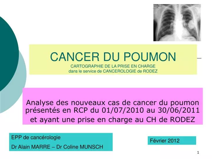 cancer du poumon cartographie de la prise en charge dans le service de cancerologie de rodez