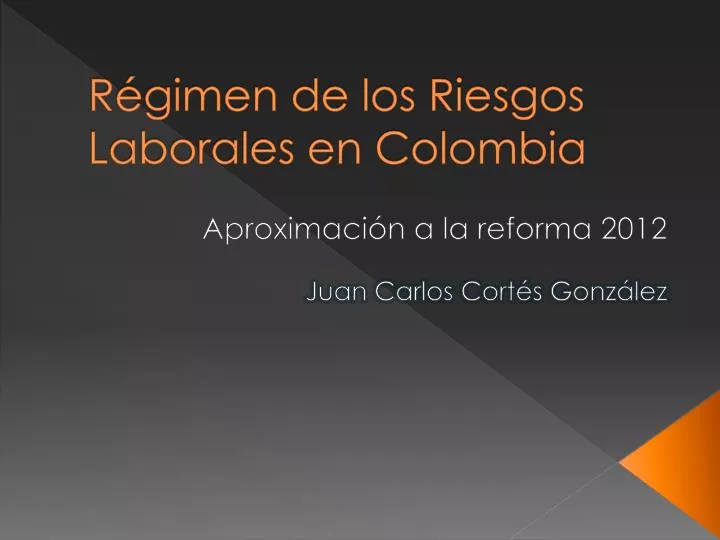 r gimen de los riesgos laborales en colombia