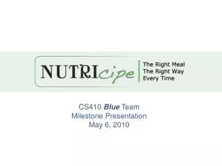 CS410 Blue Team Milestone Presentation May 6, 2010