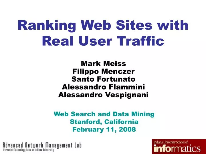 ranking web sites with real user traffic