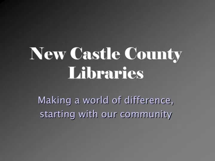 new castle county libraries