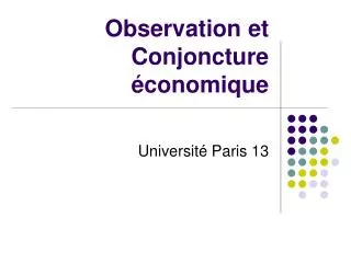 observation et conjoncture conomique