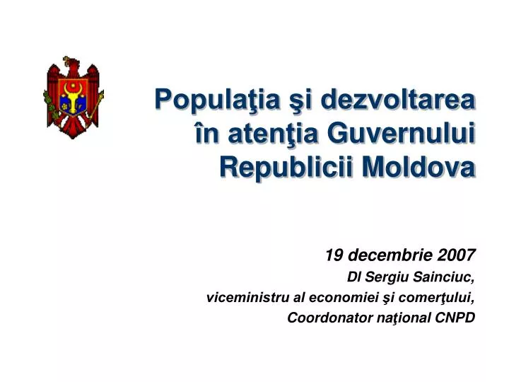 popula ia i dezvoltarea n aten ia guvernului republicii moldova