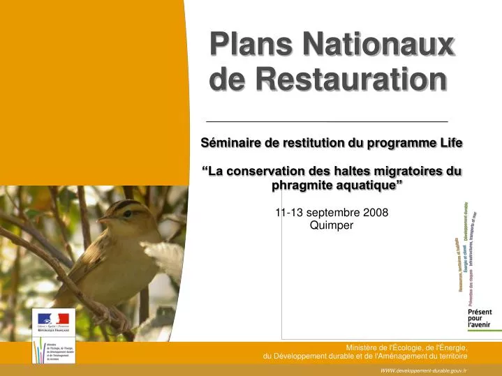 plans nationaux de restauration