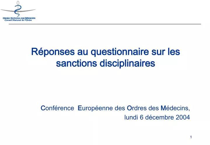 r ponses au questionnaire sur les sanctions disciplinaires