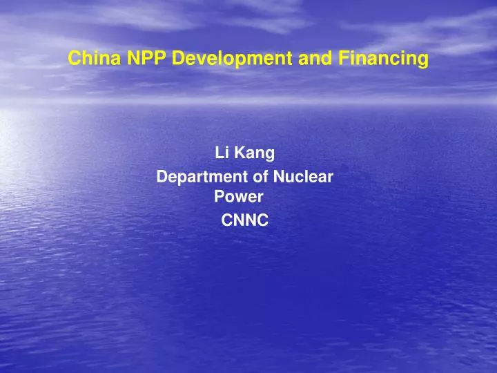 china npp development and financing