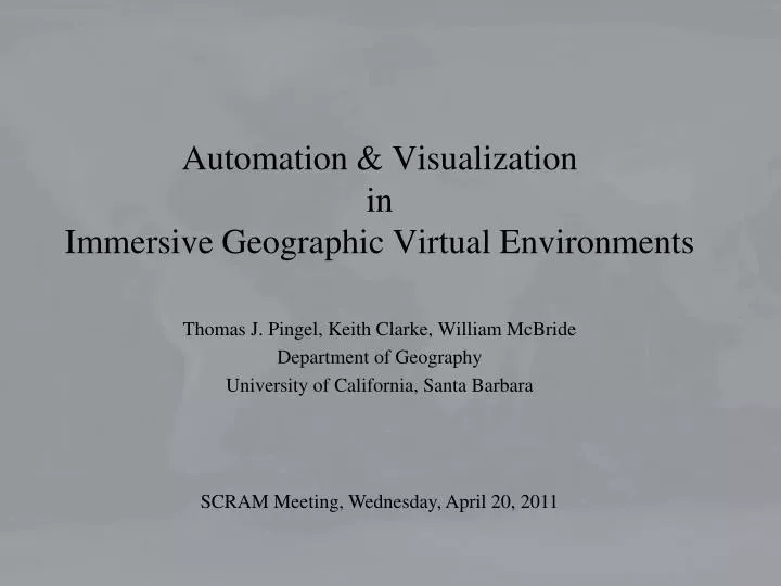 automation visualization in immersive geographic virtual environments