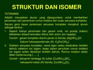 struktur dan isomer
