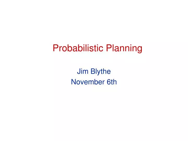probabilistic planning