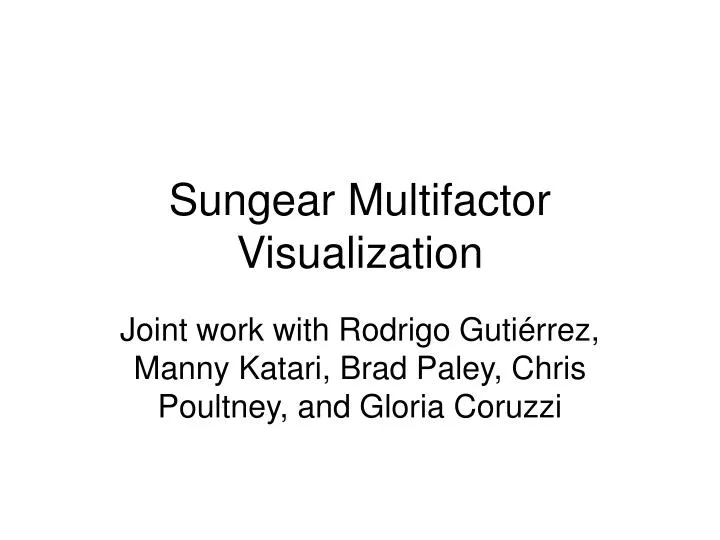 sungear multifactor visualization