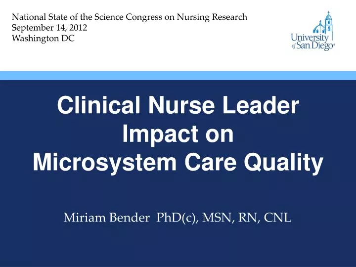 clinical nurse leader impact on microsystem care quality