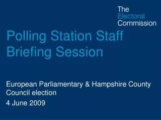 Polling Station Staff Briefing Session