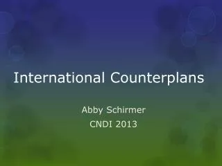 International Counterplans