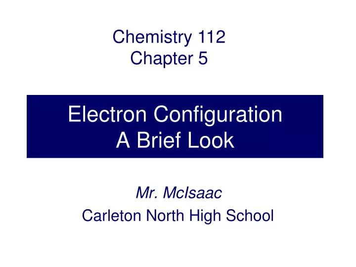 electron configuration a brief look