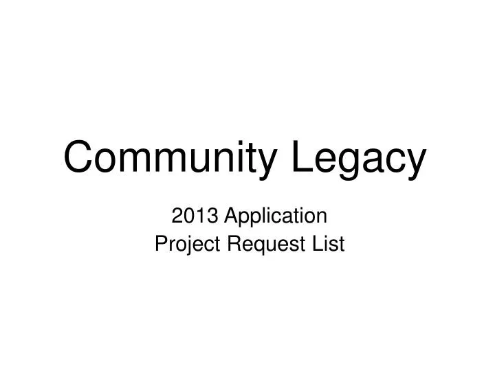 community legacy